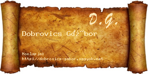Dobrovics Gábor névjegykártya